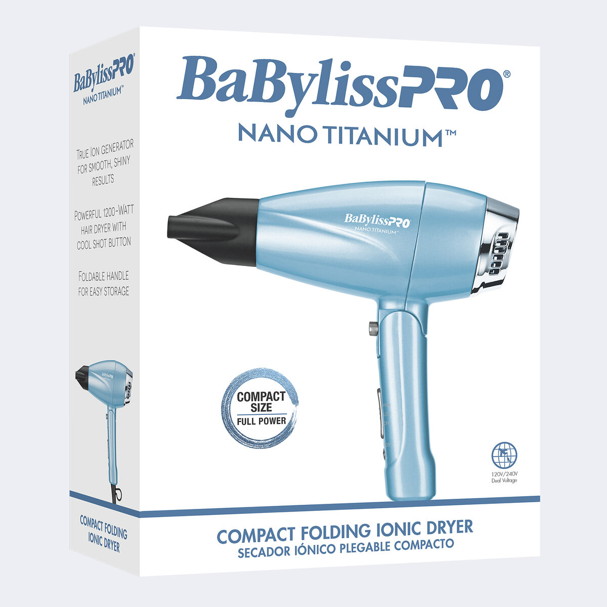 Secador iónico compacto plegable BaBylissPRO® Nano Titanium™