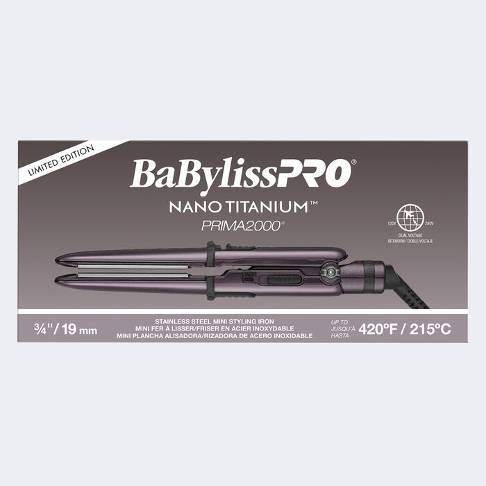 Plancha alisadora/onduladora de 3/4 in Prima2000 de la colección de edición limitada Nightfall, de BaBylissPRO® Nano Titanium™