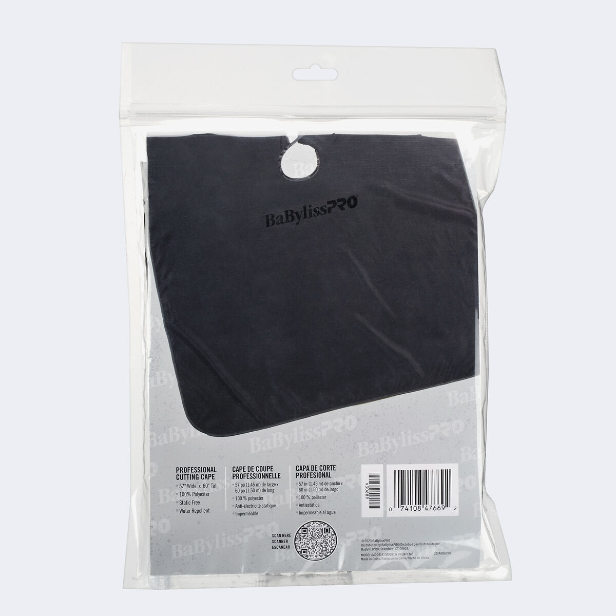 BaBylissPRO&reg; Black Barber Cape