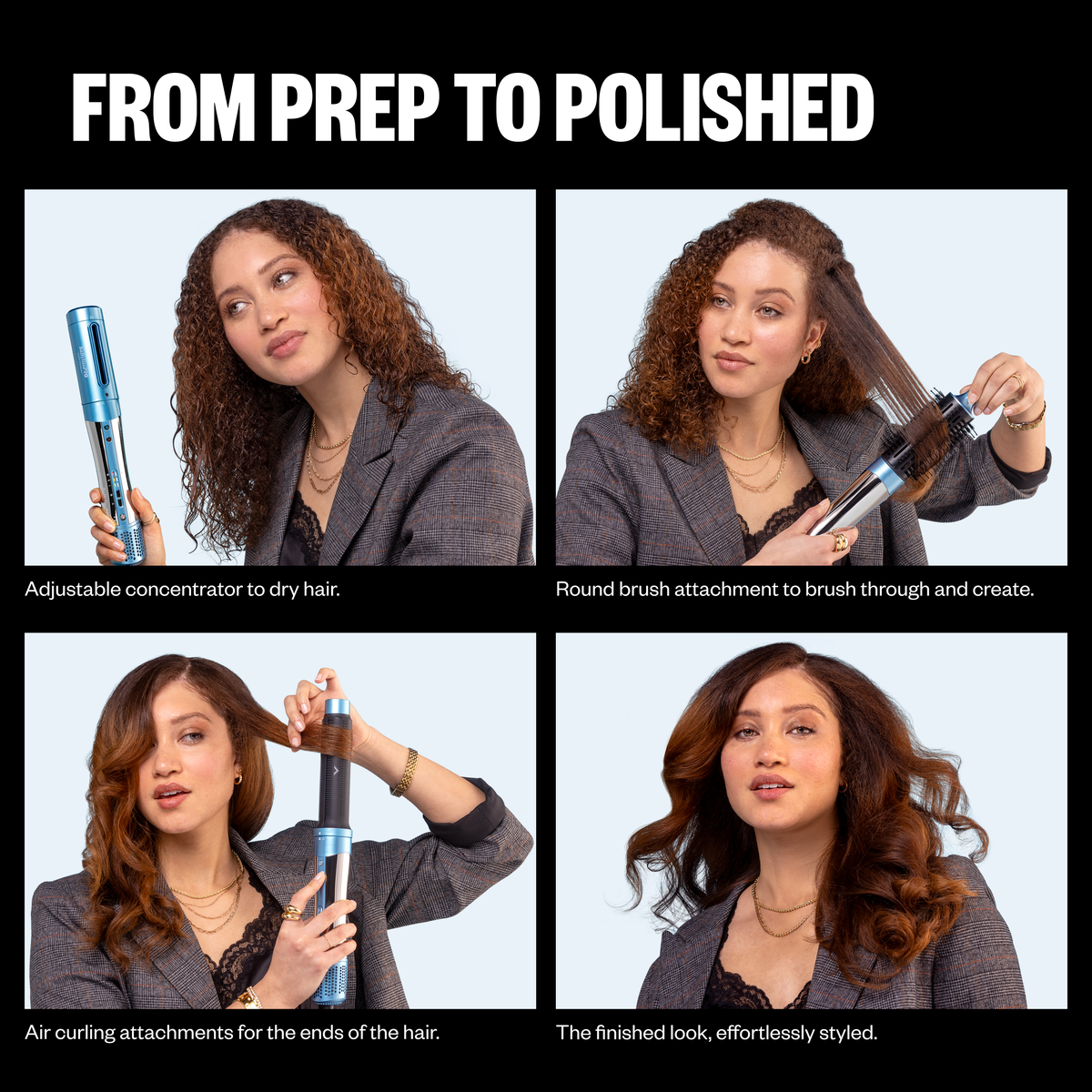 Sistema de secado y peinado con aire caliente 5 en 1 para rizos suaves o apretados BaBylissPRO® Style/Switch™