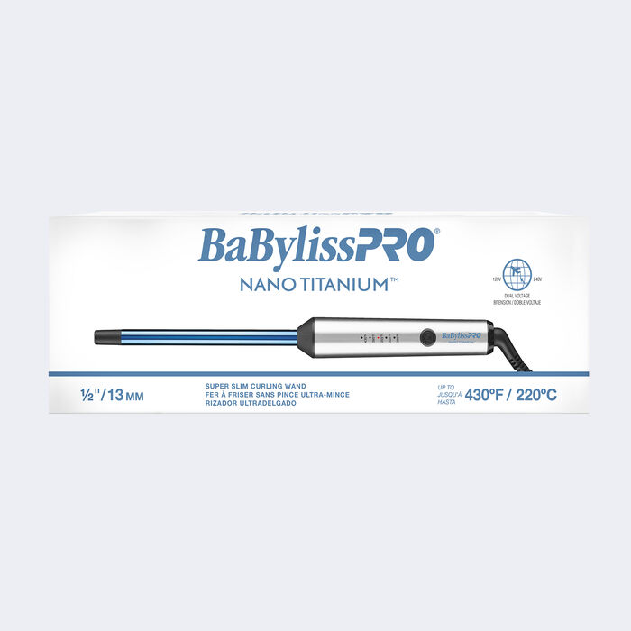Rizador cónico ultradelgado de 1/2 in Nano Titanium™ de BaBylissPRO