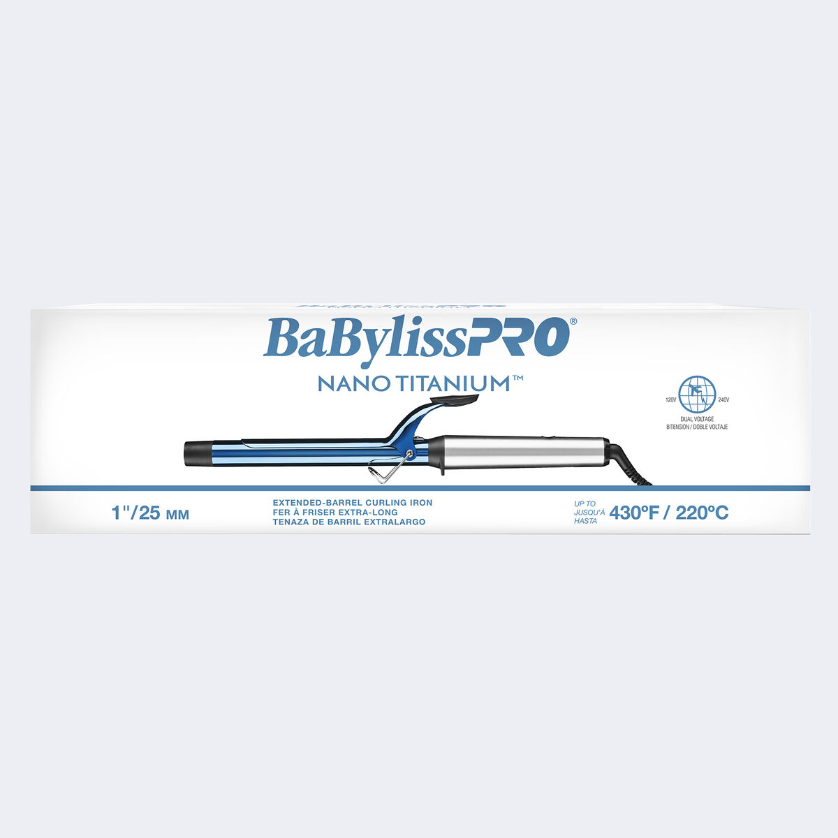 BaBylissPRO&reg; Nano Titanium&trade; 1" Extended Barrel Curling Iron