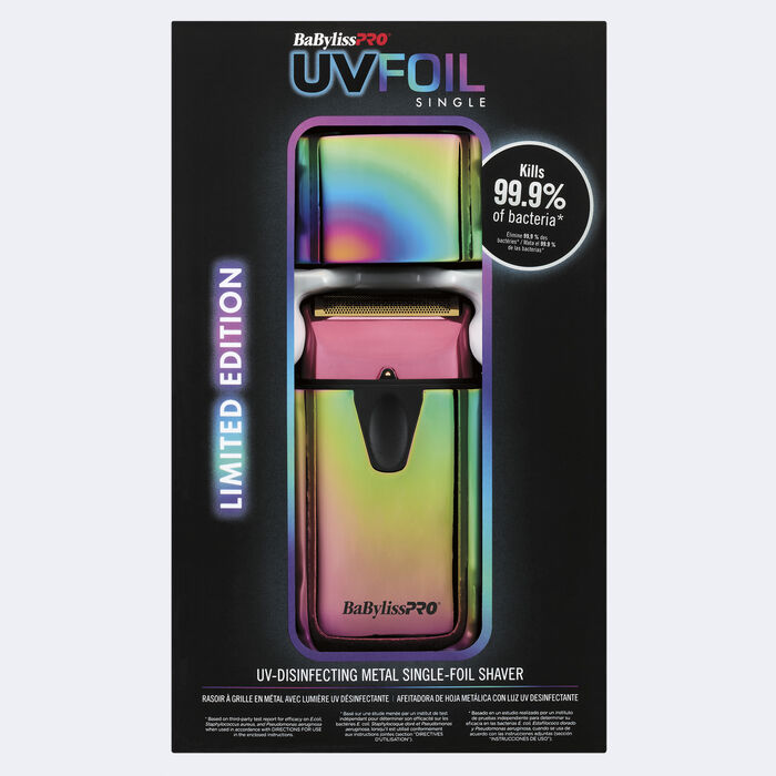 Afeitadora de hoja metálica con luz UV desinfectante UVFOIL​​​​​​​ de BaBylissPRO®, en iridiscente (edición limitada)