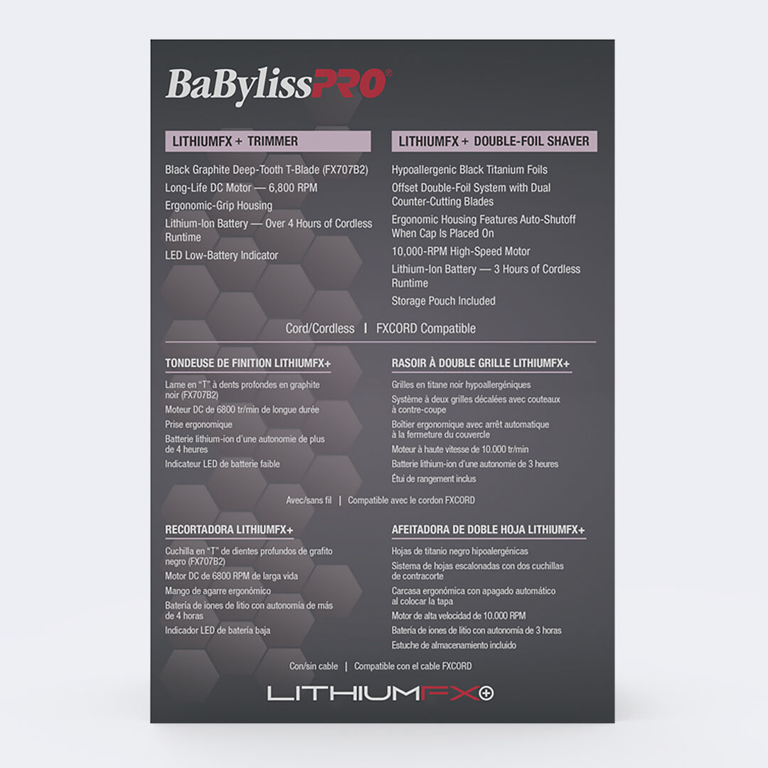 Pink LithiumFX+ Combo Set: Trimmer & Double-Foil Shaver - BaBylissPRO