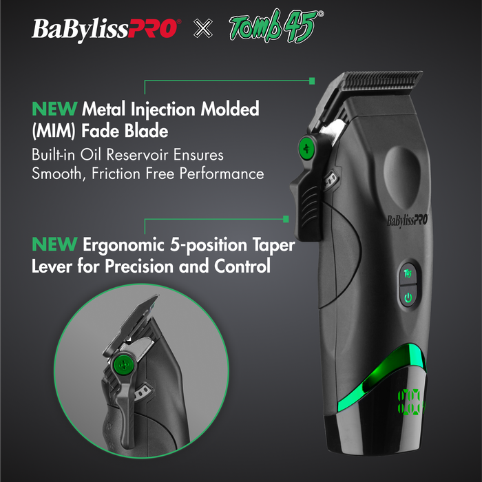 BaBylissPRO&reg; x Tomb45&reg; Wireless-Charging Clipper & Trimmer Set