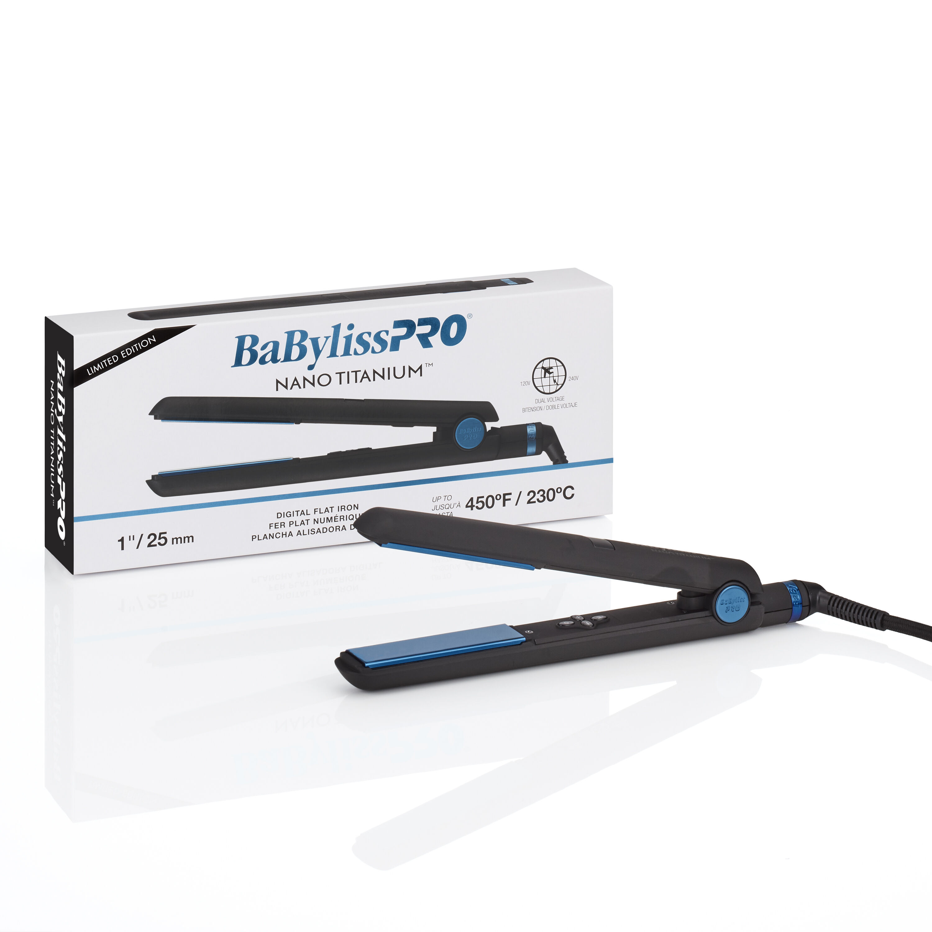 Babyliss pro nano titanium flat iron black discount