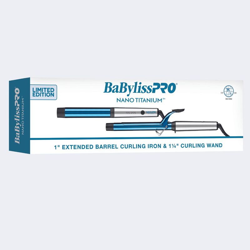 Juego de tenaza extralarga de 1 in y rizador de 1 1/4 in BaBylissPRO® Nano Titanium™