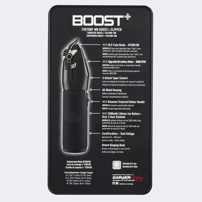 BaBylissPRO® Matte Black Boost+ Clipper, , hi-res image number 4