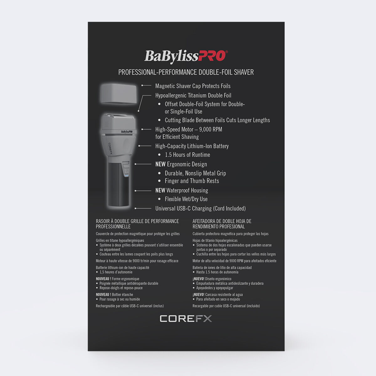 BaBylissPRO&reg; COREFX Double-Foil Shaver