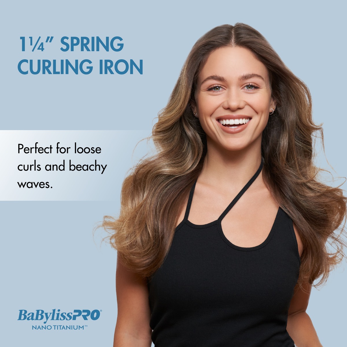 BaBylissPRO&reg; Nano Titanium&trade; 1&frac14;" Spring Curling Iron