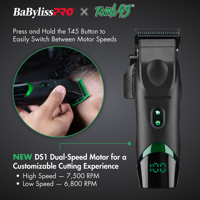 BaBylissPRO&reg; x Tomb45&reg; Wireless-Charging Clipper & Trimmer Set