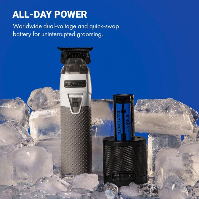 Recortadora totalmente metálica con batería intercambiable FXONE FrostByte de BaBylissPRO®, edición limitada