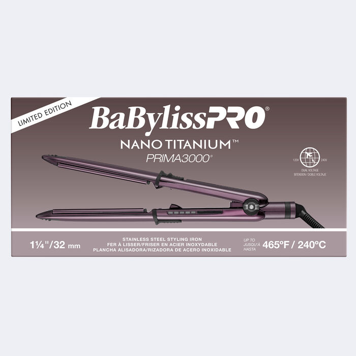 Plancha alisadora/onduladora de 1 1/4 in Prima3000 de la colección de edicición limitada Nightfall de BaBylissPRO® Nano Titanium™