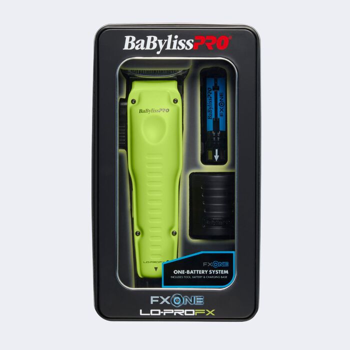 Cortadora FXONE™ Lo-ProFX de BaBylissPRO®, edición limitada, amarillo neón (incluye base de carga y batería)