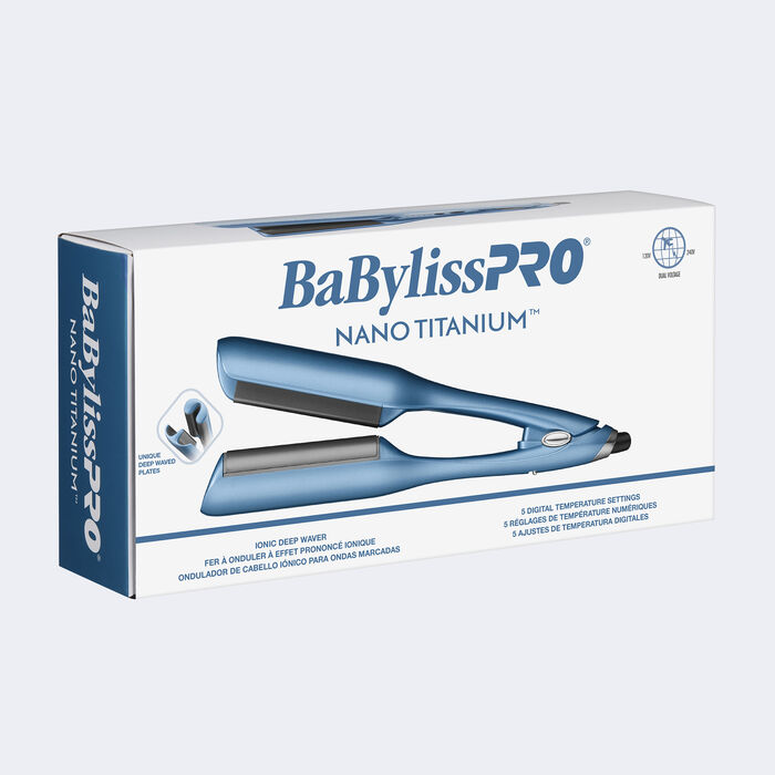 Ondulador de cabello iónico para ondas marcadas Nano Titanium™ de BaBylissPRO®