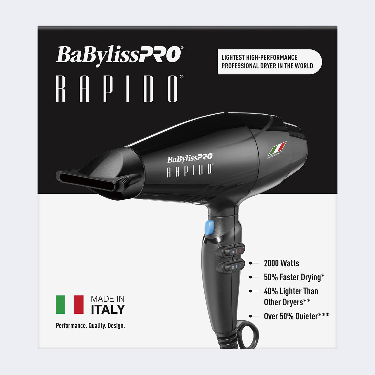 Secador BaBylissPRO® Rapido® (negro)