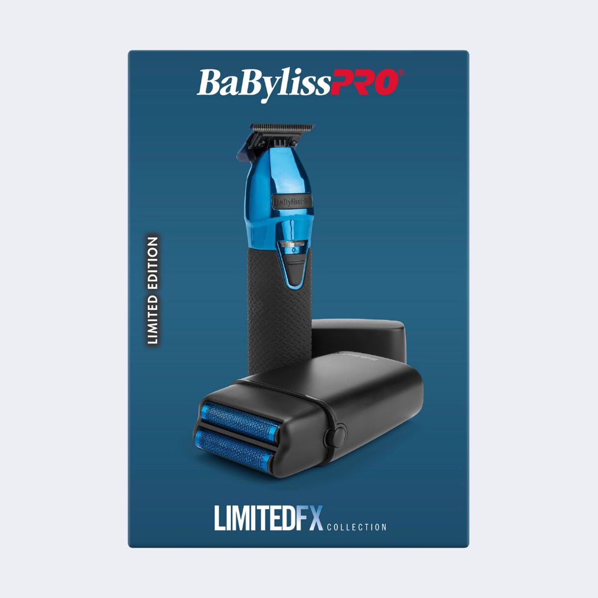 Juego de recortadora y afeitadora de doble hoja LimitedFX de BaBylissPRO®, en negro y azul