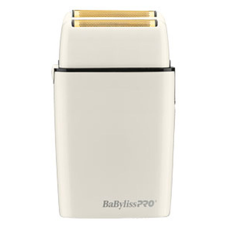Afeitadora metálica de doble hoja sin cable FOILFX02™​​​​​​​ de BaBylissPRO®, en blanco