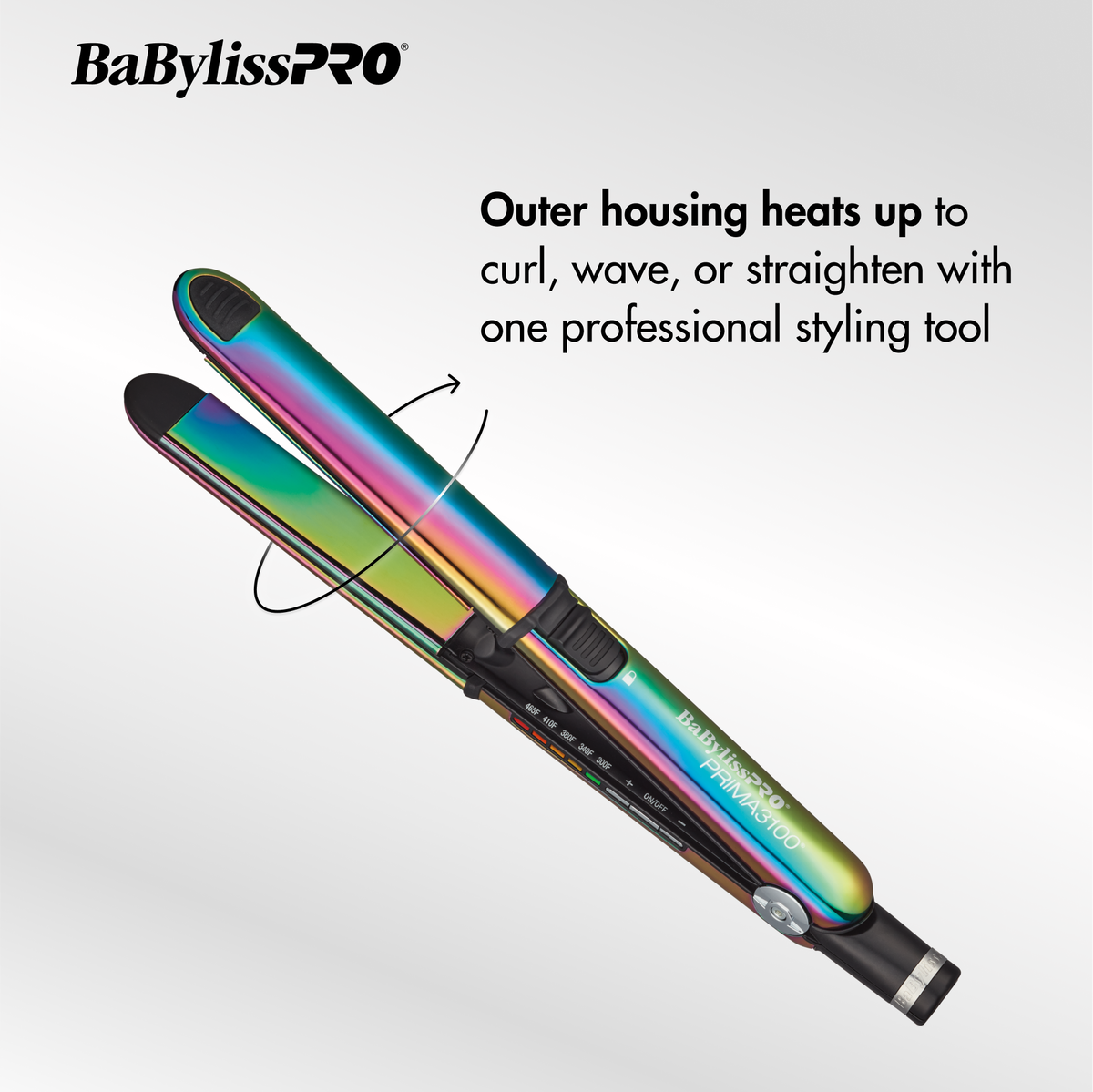 BaBylissPRO&reg; Nano Titanium&trade; Iridescent Prima3100 & Prima2000 Styling Irons Prepack