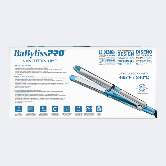BaBylissPRO® Nano Titanium™ Prima3100 1" Ionic Straightener, , hi-res image number 4