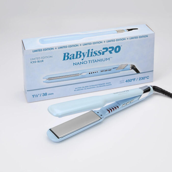 BaBylissPRO&reg; Nano Titanium&trade; 1.5" Ultra-Sleek Straightening Iron (Iced Blue)