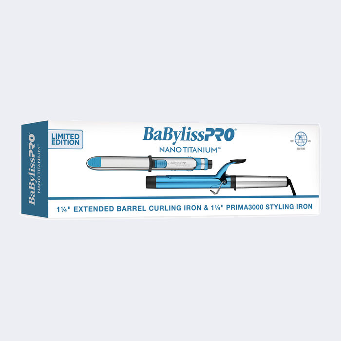 BaBylissPRO® Prima3000 1¼" Straightener & 1¼" Extended Barrel Curling Iron Prepack