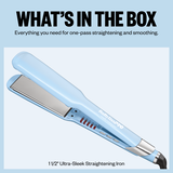 Plancha alisadora ultradelgada BaBylissPRO® Nano Titanium™, 1.5 in (azul hielo)