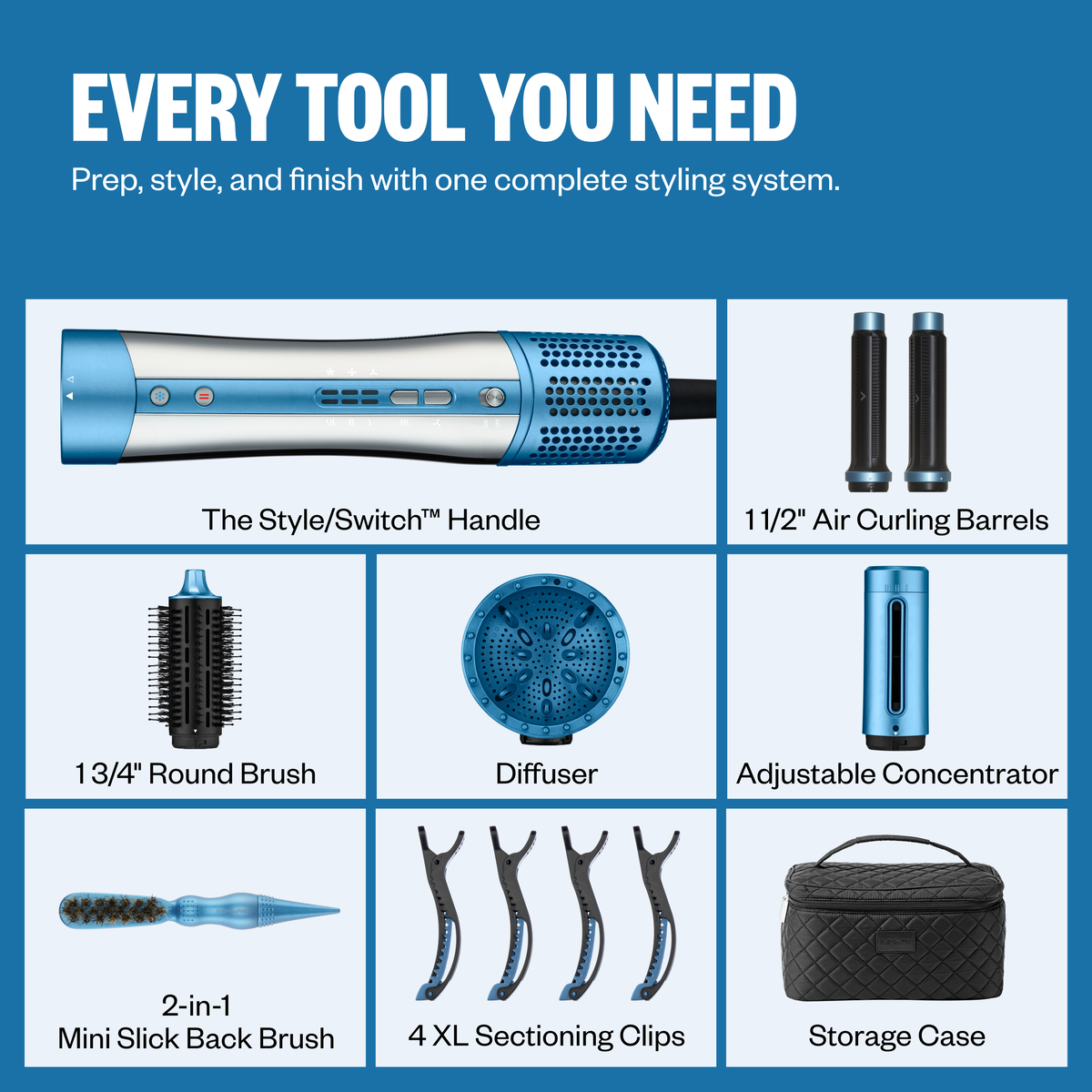 Sistema de secado y peinado con aire caliente 5 en 1 para rizos suaves o apretados BaBylissPRO® Style/Switch™