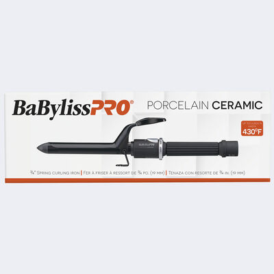 BaBylissPRO® Porcelain Ceramic ¾" Spring Curling Iron