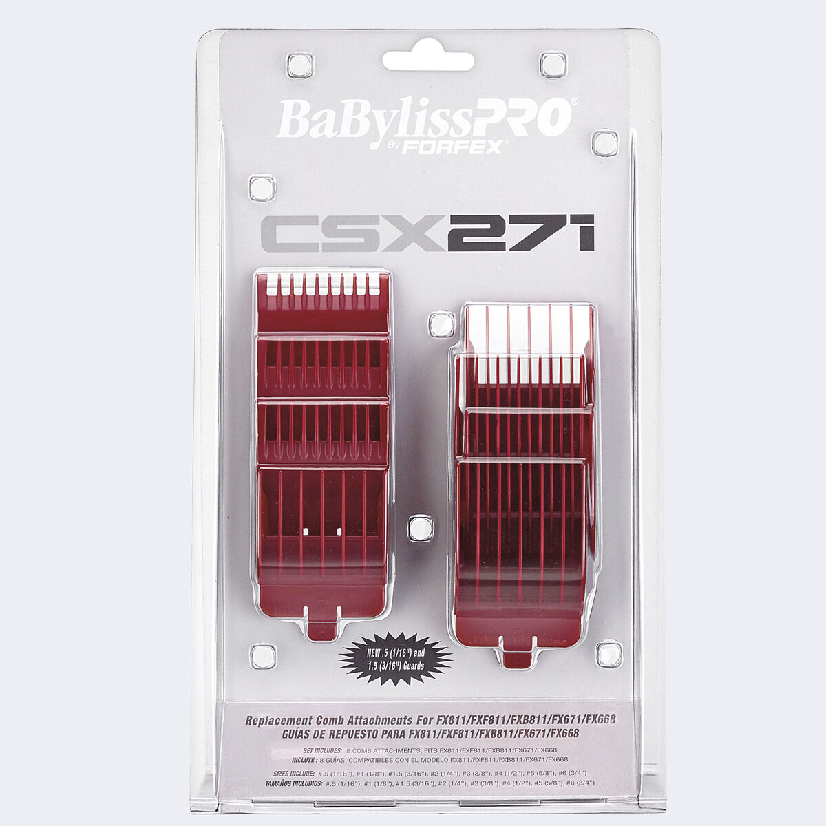 BaBylissPRO&reg; Red Comb Set for All 811 Models, FX668, FX671, , hi-res 2