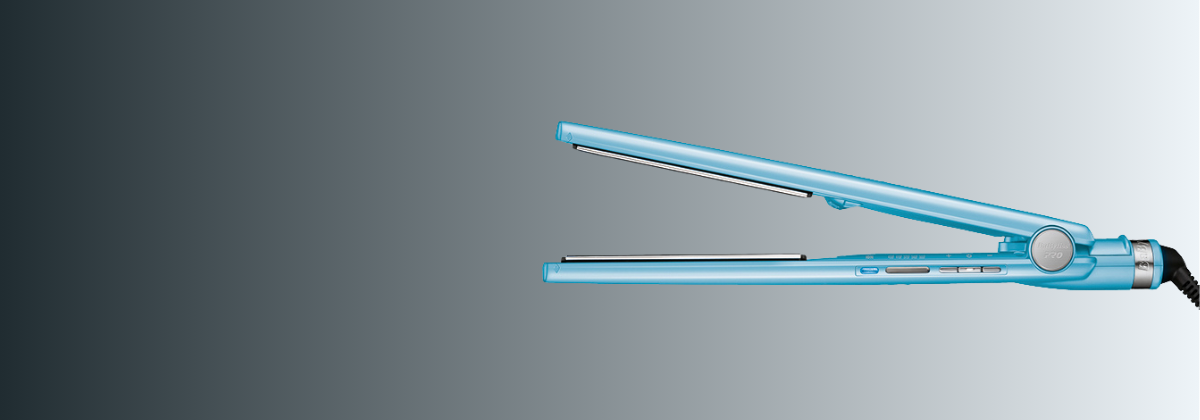 Image of a Nano Titanium Flat Iron in Blue a Free Gift with Purchase over 215 dollars. A 200 Free Value