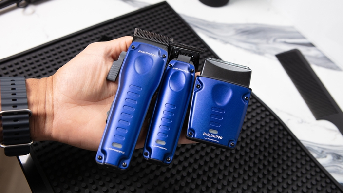 juego compacto de cortadora de cabello, recortadora o afeitadora de hojas en azul babylisspro lo-pro​​​​​​​