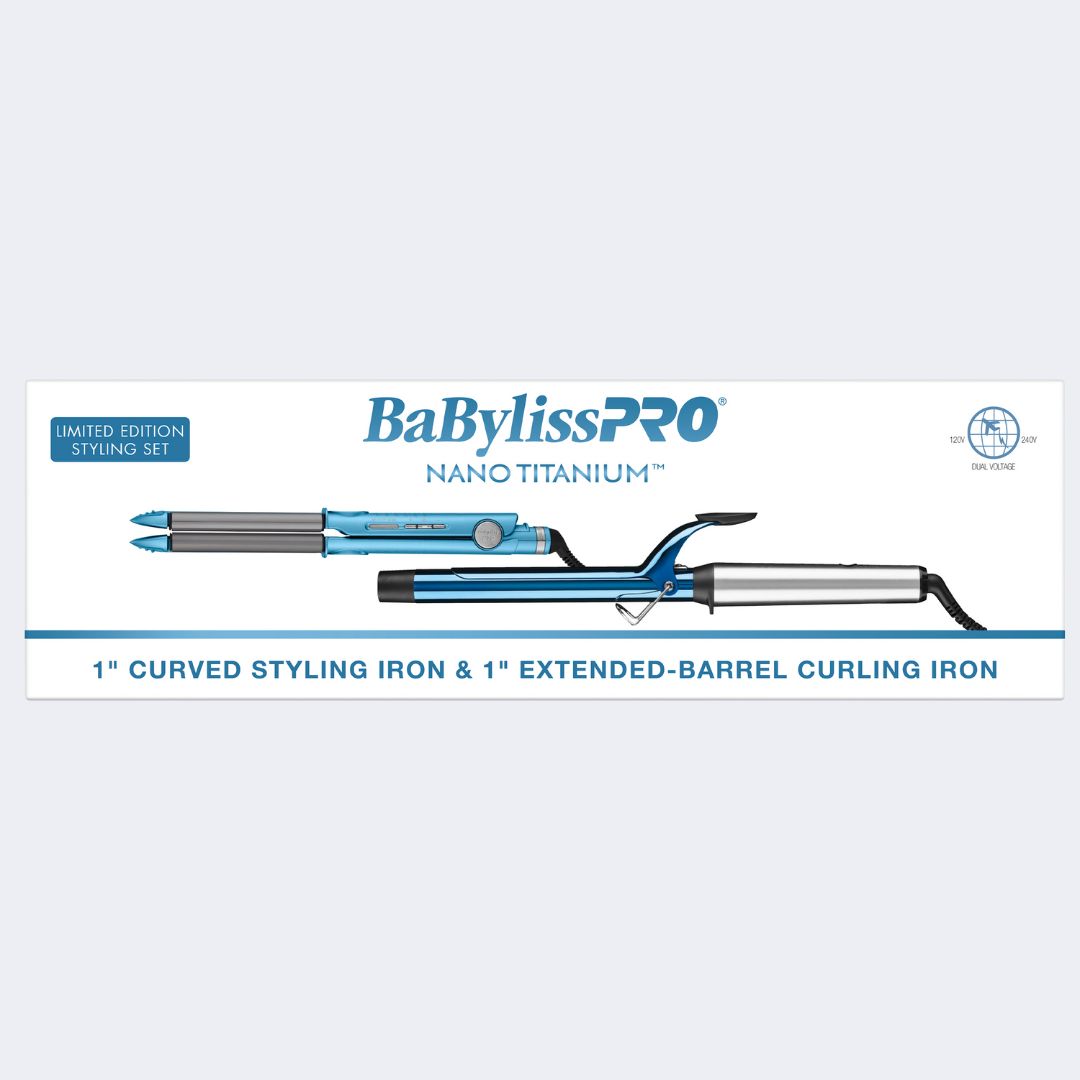 BaBylissPRO Nano Titanium 1 Extra Long Curling Iron Styling Iron Set 210$